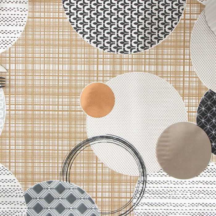 Клеёнка на стол &laquo;Конфетти&raquo;, на тканой основе, рулон 20 метров, ширина 137 см