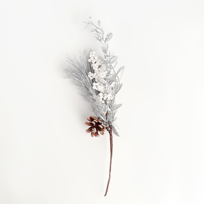 Новогодний декор «Серебрянная веточка», 37 × 16 × 8 см Новогодний декор «Серебрянная веточка», 37 × 16 × 8 см