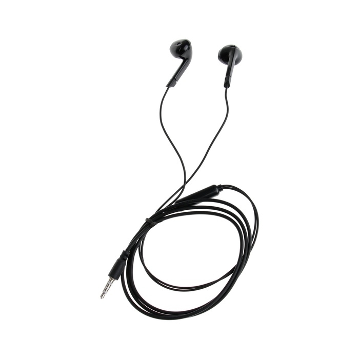 Наушники R-2, проводные, вкладыши, микрофон 1 м, Jack 3.5 мм, чёрные Наушники R-2, проводные, вкладыши, микрофон 1 м, Jack 3.5 мм, чёрные