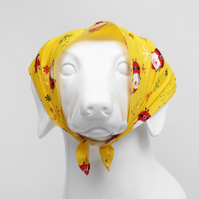 Бандана для животных Бандана для животных "Снежинки", размер L (ОШ до 62 см)