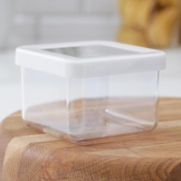 Контейнер для сыпучих продуктов «Степ», 500 мл, 10×10×7 см, цвет белый Контейнер для сыпучих продуктов «Степ», 500 мл, 10×10×7 см, цвет белый