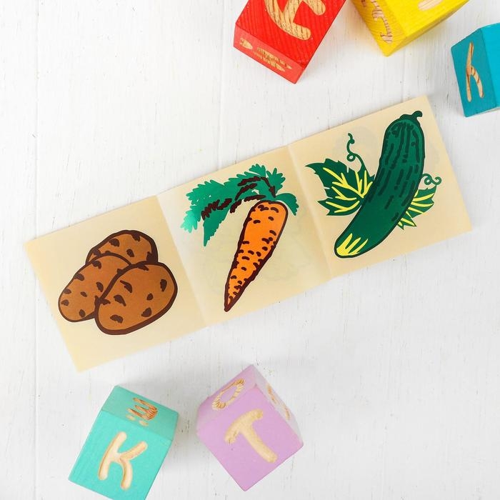 Деревянные кубики &laquo;Овощи&raquo; 4 элемента, Томик