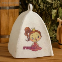 Шапка для бани детская "Принцесса" с принтом, белая Шапка для бани детская "Принцесса" с принтом, белая