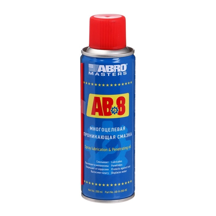 Смазка-спрей многоцелевая проникающая ABRO, 200 мл AB-8-200-R Смазка-спрей многоцелевая проникающая ABRO, 200 мл AB-8-200-R