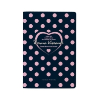 Тетрадь 40 листов в клетку сшивная BrunoVisconti FROM HEART TO HEART, обложка мелованный картон, soft touch, фольга, тонированный блок 70 г/м2