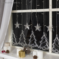 Гирлянда &laquo;Бахрома&raquo; 2.4 &times; 0.9 м с насадками &laquo;Ёлки&raquo;, IP20, прозрачная нить, 138 LED, свечение мульти, 8 режимов, 220 В