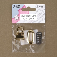 Застёжка для сумки, 3 &times; 1,5 см, цвет золотой