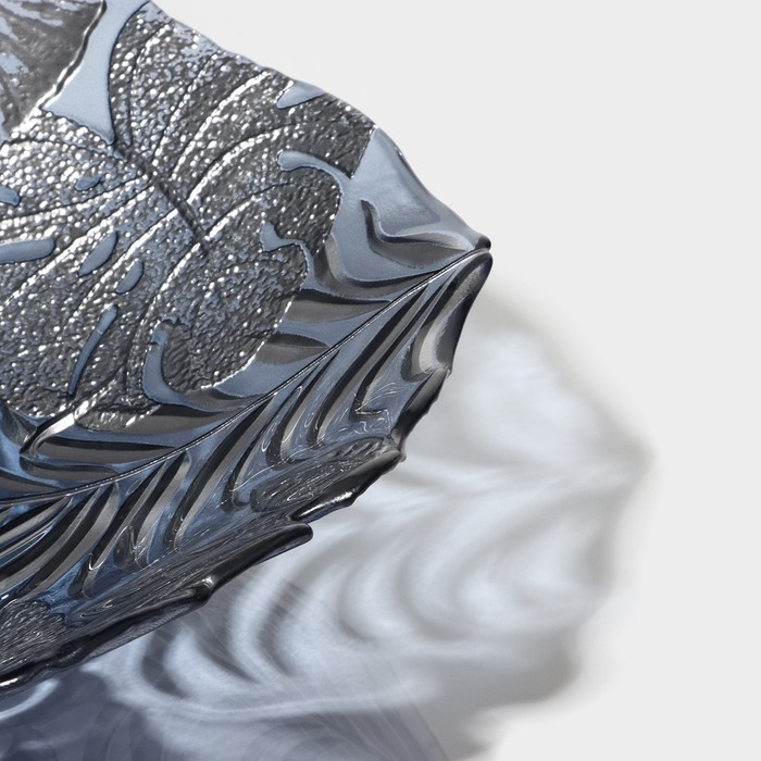 Салатник стеклянный &laquo;Арабис&raquo;, d=33 см, цвет голубой