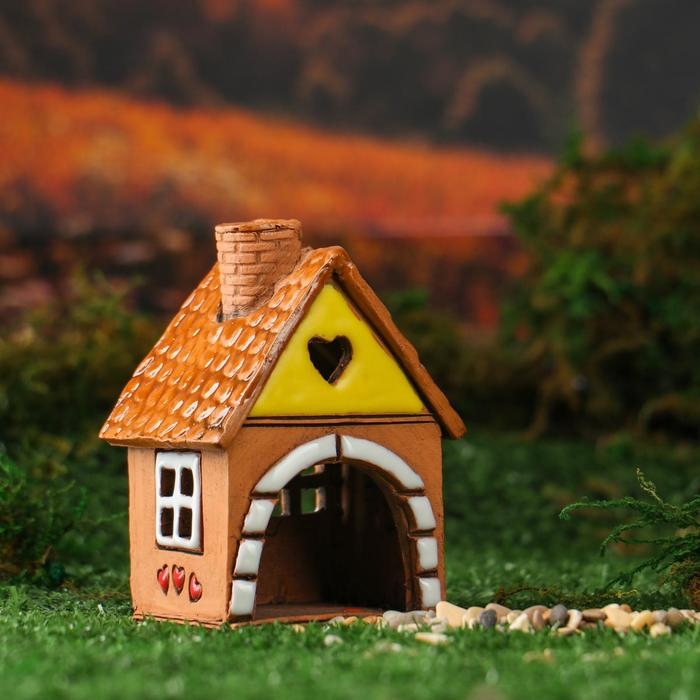 Аромалампа Домик &laquo;Сердечко&raquo;, 9 см, ручная работа, микс