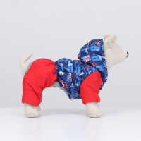 Комбинезон зимний для животных "Лыжник",M (ДС 24-26, ОШ 26-28, ОГ 36-38 см), микс