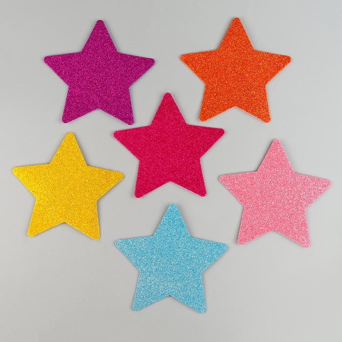 Набор наклеек из EVA &laquo;Звёздочка&raquo;, 6 шт., цвет МИКС