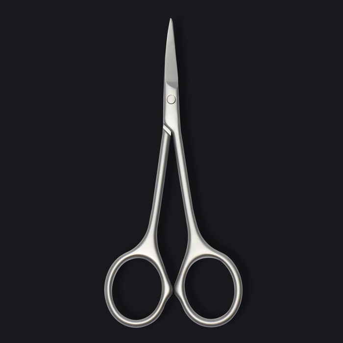 Ножницы маникюрные &laquo;Premium&raquo;, узкие, загнутые, 10,5 см, на блистере, цвет матовый серебристый