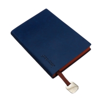 Органайзер, А6, 116 листов, клетка, обложка кожзам, коричневый срез, синий