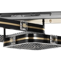 Люстра с ПДУ "Круз" 2хLED 88Вт 3000-6000К RGB черный золотой 63х45х16см