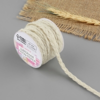 Тесьма декоративная холщовая &laquo;Косичка&raquo;, 6 мм, 9 &plusmn; 0,5 м, цвет светло-бежевый