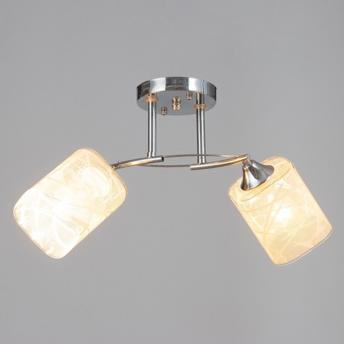 Люстра потолочная Поли 2хE27 40Вт Хром