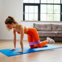 Фитнес-резинка ONLYTOP MEDIUM, 36х8,2х0,3 см, нагрузка 35-45 кг, цвет фиолетовый