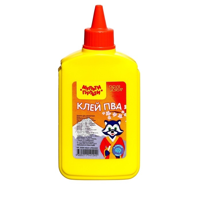 Клей ПВА 125 г Мульти-Пульти Клей ПВА 125 г Мульти-Пульти "Енот в Японии"