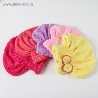 Чалма для сушки волос Доляна, микрофибра, цвет МИКС Чалма для сушки волос Доляна, микрофибра, цвет МИКС