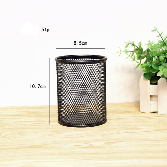 Стакан для пишущих принадлежностей, круглый, металлический, чёрный Стакан для пишущих принадлежностей, круглый, металлический, чёрный