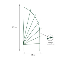 Шпалера, 170 × 65 × 1 см, металл, зелёная, «Парус» Шпалера, 170 × 65 × 1 см, металл, зелёная, «Парус»