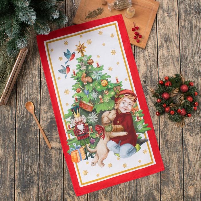 Новогоднее полотенце "Этель" Новогодняя сказка 40х67 см, 100% хлопок, саржа 190 гр/м2