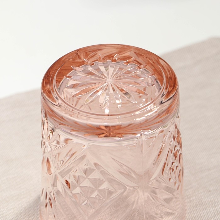 Стакан низкий стеклянный &laquo;Зальцбург&raquo;, 300 мл, цвет розовый