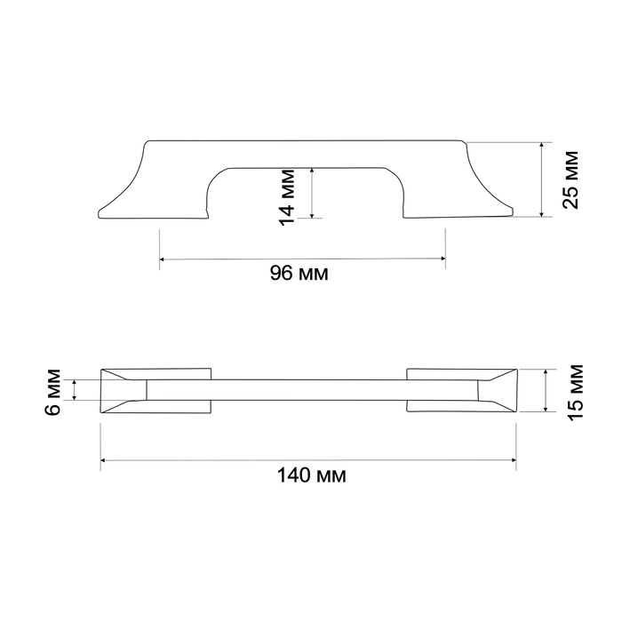 Ручка-скоба CAPPIO RSC020, алюминий, м/о 96 мм, цвет черный