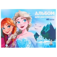 Альбом для рисования А4, 40 листов 100 г/м&sup2;, на склейке, Холодное сердце