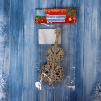 Украшение ёлочное "Виолончель блеск" 15х6,5 см, золото Украшение ёлочное "Виолончель блеск" 15х6,5 см, золото