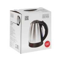 Чайник электрический GOODHELPER KS-18B06, металл, 1.8 л, 1500 Вт, серебристо-чёрный Чайник электрический GOODHELPER KS-18B06, металл, 1.8 л, 1500 Вт, серебристо-чёрный