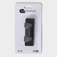 Крючок самоклеющийя SAVANNA Black Loft, планка, металл, 2 крючка, 8×2×2,5 см, цвет чёрный Крючок самоклеющийя SAVANNA Black Loft, планка, металл, 2 крючка, 8×2×2,5 см, цвет чёрный