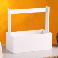 Кашпо деревянное "Эллада большая, сетка", с ручкой, белый, 25×12,5×10(25) см Кашпо деревянное "Эллада большая, сетка", с ручкой, белый, 25×12,5×10(25) см