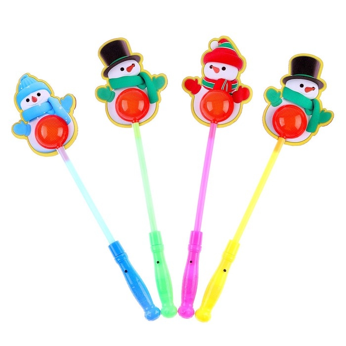 Новый год! Световая палочка &laquo;Снеговик&raquo;, виды МИКС