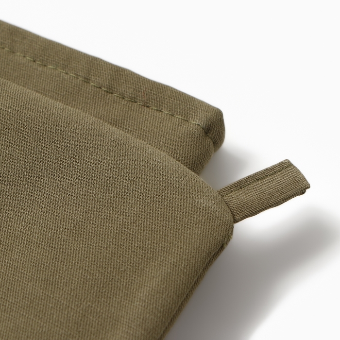 Кухонный набор Этель Kitchen, цвет зелёный, варежка-прихватка 18х29 см, прихватка 19х19 см