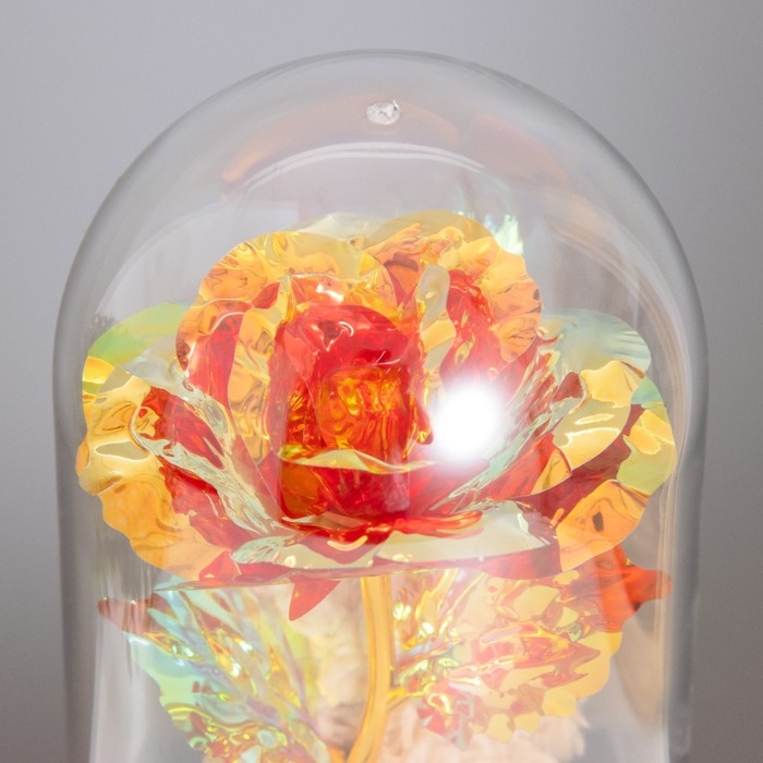 Ночник колба &laquo;Мишка с цветком&raquo; LED красный 3хААА 10,5х10,5х22см