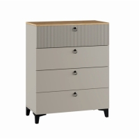 Комод с 4 ящиками Ника, 800х410х916, Кашемир/Дуб/Бежевый МДФ