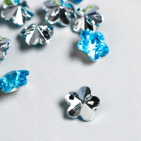 Пуговицы пластик для творчества 1 прокол "Цветок страз. Синий" набор 20 шт d=1,2 см Пуговицы пластик для творчества 1 прокол "Цветок страз. Синий" набор 20 шт d=1,2 см