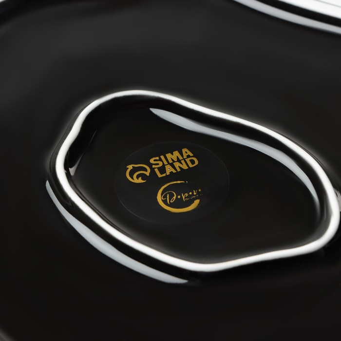 Тарелка керамическая неровный край &laquo;Синяя&raquo;, 17 см, цвет синий