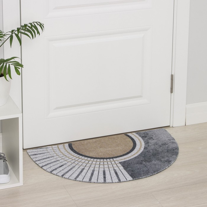 Коврик придверный грязезащитный Доляна &laquo;Ра&raquo;, 45&times;75 см, цвет серый