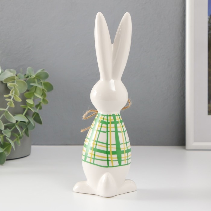Сувенир керамика Сувенир керамика "Зайчонок, рубашка в клеточку" зелёный 7,8х6,3х22,2 см