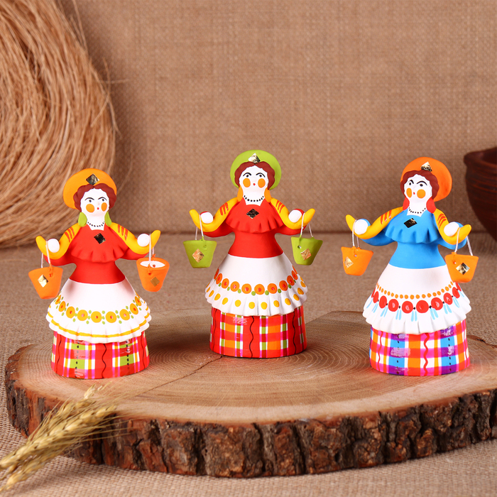 Дымковская игрушка Дымковская игрушка "Барыня-водоноска", микс