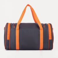 Сумка спортивная на молнии, 3 наружных кармана, длинный ремень, средний размер, цвет серый/оранжевый Сумка спортивная на молнии, 3 наружных кармана, длинный ремень, средний размер, цвет серый/оранжевый