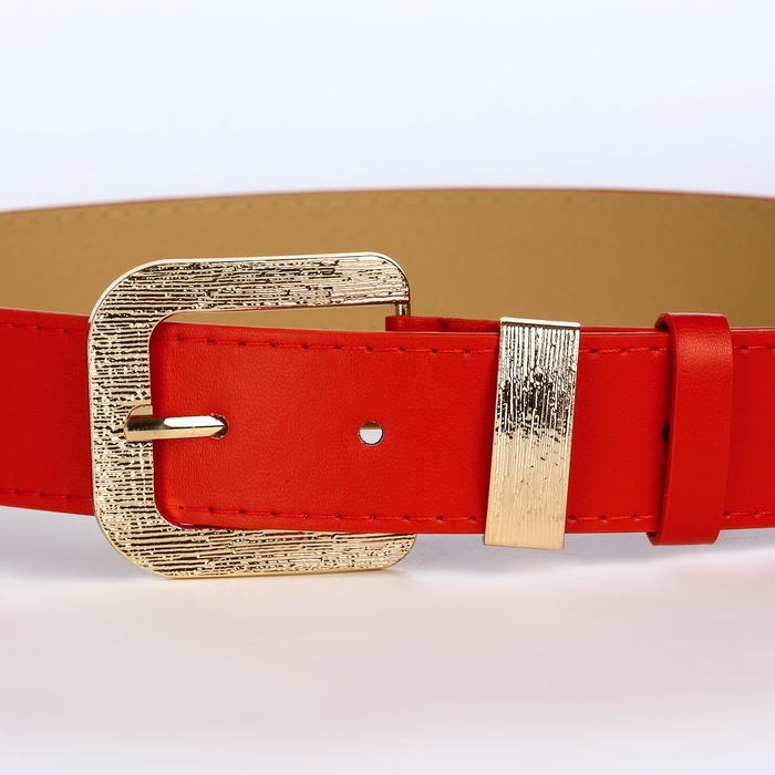 Ремень женский, ширина 3 см, пряжка металл, цвет красный Ремень женский, ширина 3 см, пряжка металл, цвет красный