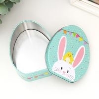 Шкатулка металл яйцо "Цыплёнок на голове у зайчика" 11,7х9,2х4,5 см Шкатулка металл яйцо "Цыплёнок на голове у зайчика" 11,7х9,2х4,5 см