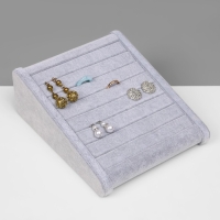 Подставка под кольца горка, 9 полос, 23&times;19&times;9,5 см, цвет серый