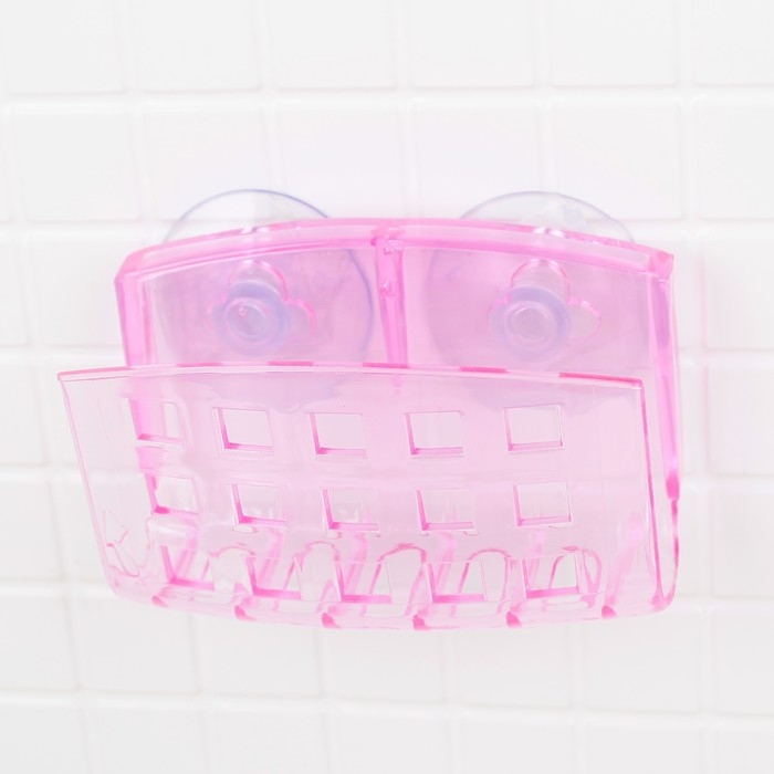 Мыльница настенная на присосках Bath Collection, 9,5&times;5&times;6 см, цвет МИКС