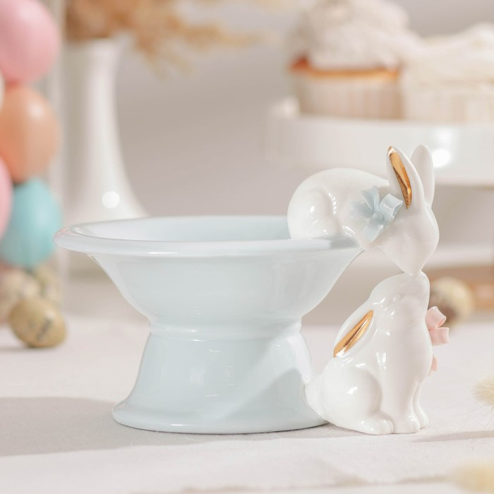 Конфетница керамическая «Зайка», 150 мл, 18×15,5×12 см, цвет голубой Конфетница керамическая «Зайка», 150 мл, 18×15,5×12 см, цвет голубой