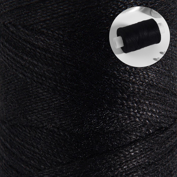 Нитки 100ЛХ, 200 м, цвет чёрный №6818, цена за 1 штуку