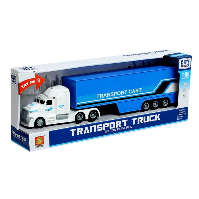 Грузовик инерционный «Перевозки», 1:50, свет и звук Грузовик инерционный «Перевозки», 1:50, свет и звук